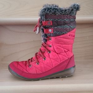 Columbia light weight red boots size 6